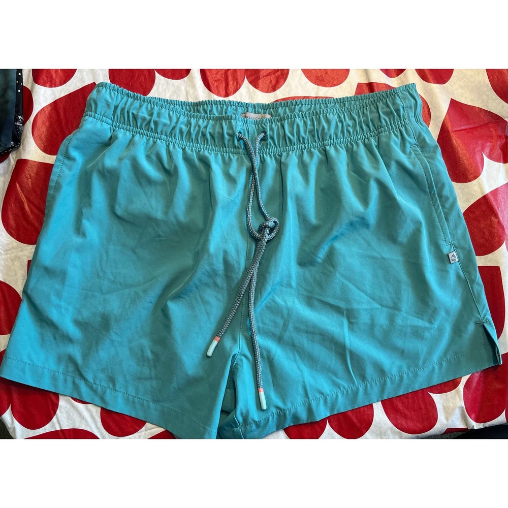 Ocean Coast Women’s Turquoise Lined Draw String Swim Wear Trunks Size L